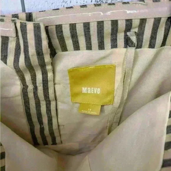 Anthropologie Maeve Changing Stripes Strapless Linen Dress with pockets - Picture 8 of 12